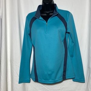 Jockey 1/4 Zip Performance Long Sleeve Top. Size Medium. Teal & Gray.